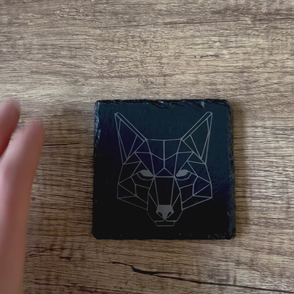 
                  
                    Charger et lire la vidéo dans la visionneuse de la galerie, Sous-Verre thème animaux Fox Géométrique
                  
                